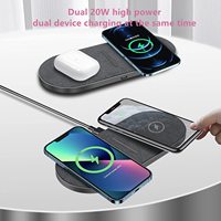 40W podwójny bezprzewodowy Pad ładowania dla iPhone 13 12 11 XS XR X 8 Samsung S22 S21 S20 2 W 1 Qi szybka ładowarka mata dla Airpods 3 Pro 2